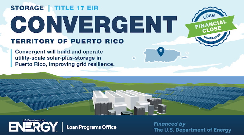 U.S. DOE Broadcasts 4.5 Million Mortgage Guarantee to Subsidiaries of Convergent Vitality and Power Inc. to Assemble Photograph voltaic PV and Vitality Storage in Puerto Rico